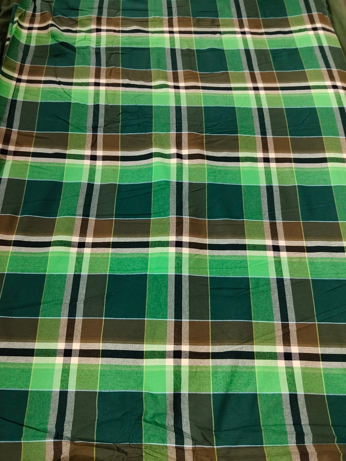 Buy Cotton Yarn Dyed Green Tartan Plaid Check Fabric