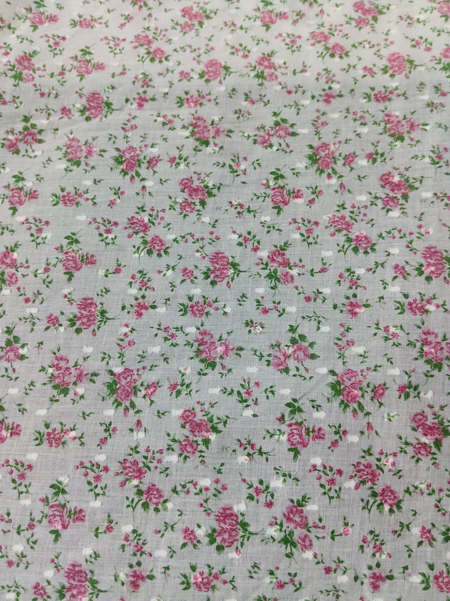 Buy Cotton Voile Dobby Swiss Dot Buta Pink Floral Fabric Print