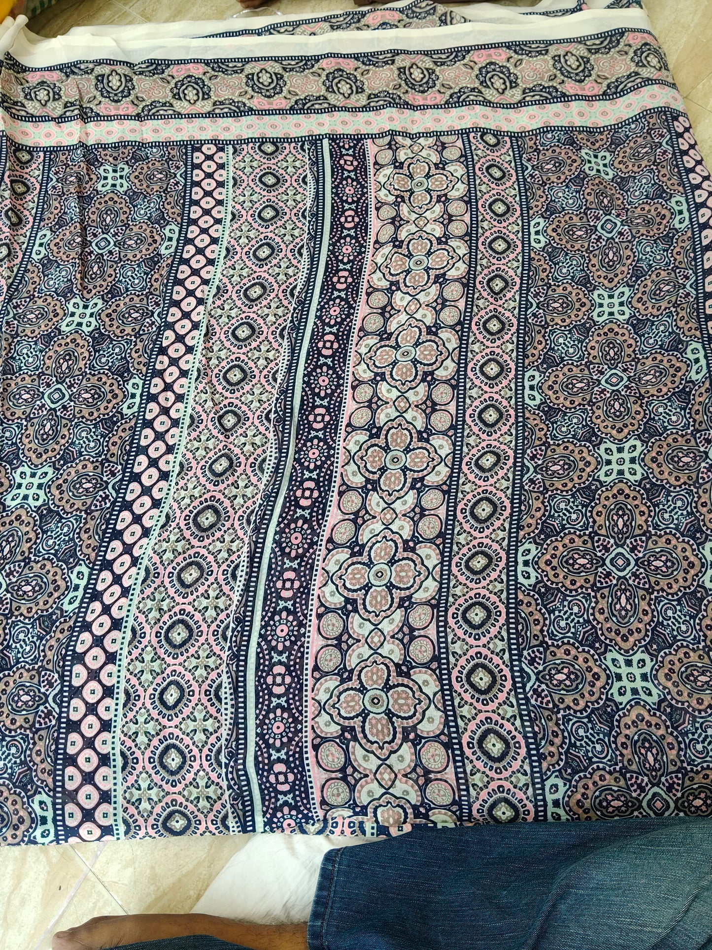Buy Georgette Ajrakh Print Fabric