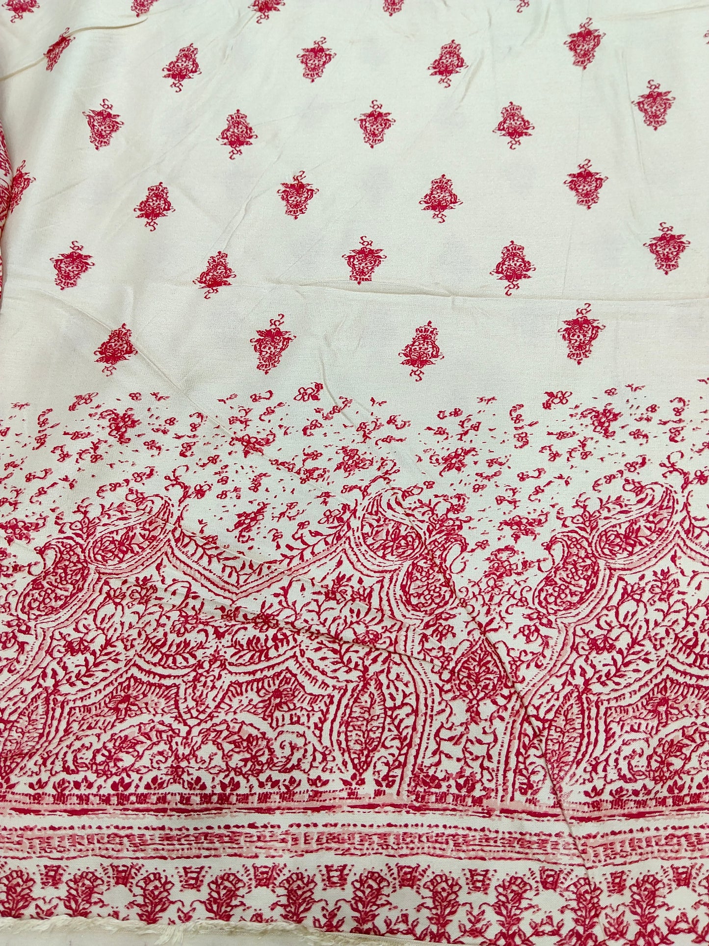 Buy Rayon Butti Border Print Fabric