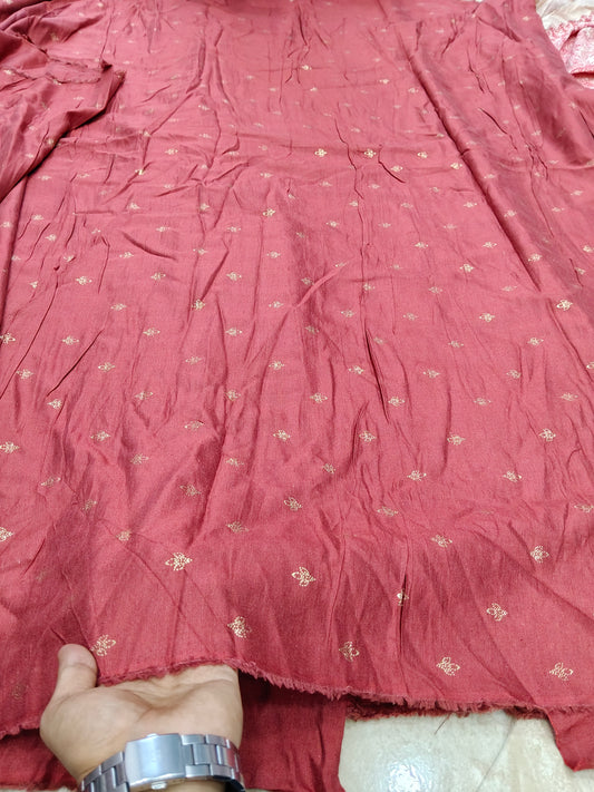 Buy Rayon Flex Butti Flower Motif Maroon Print Fabric