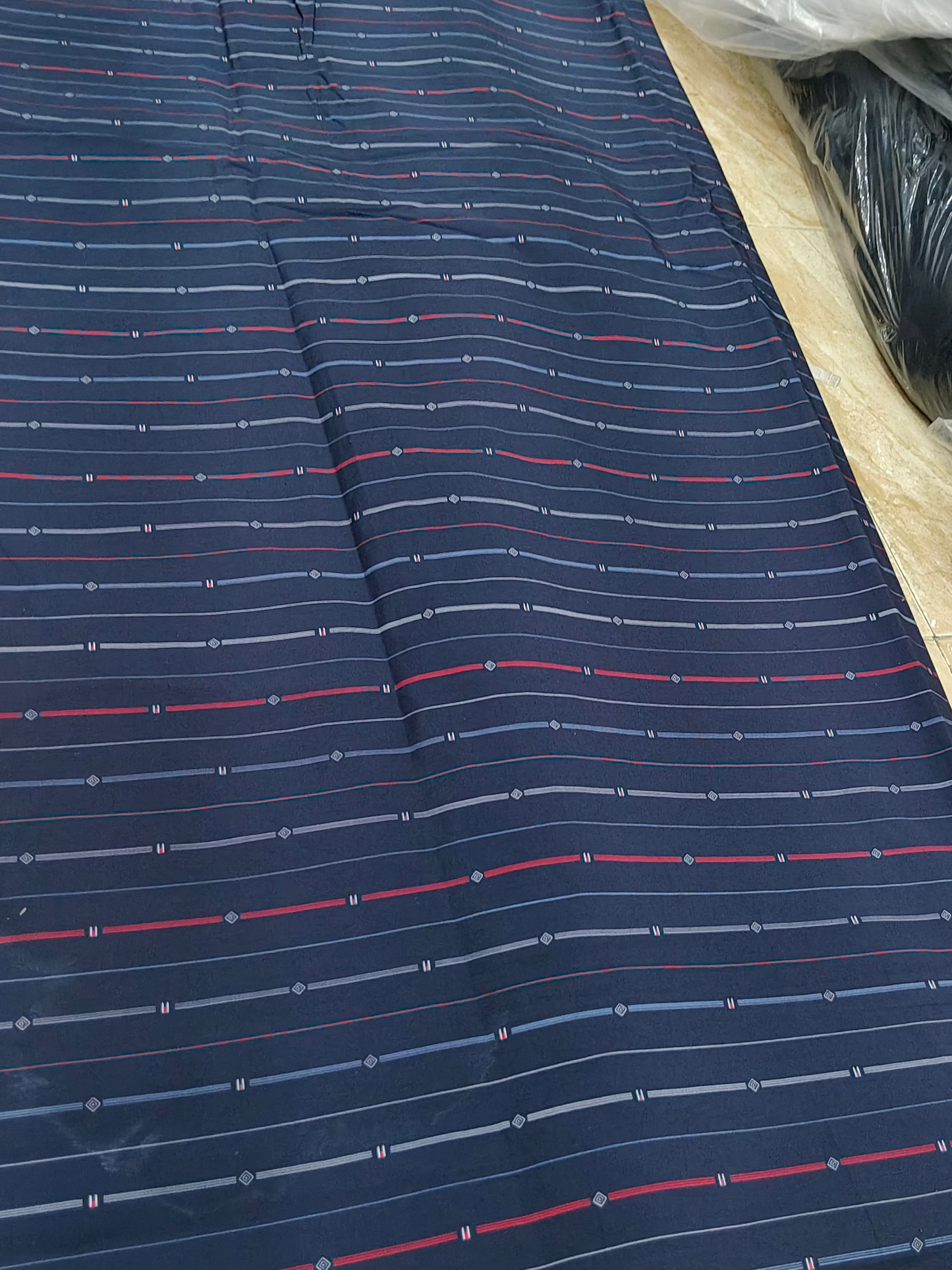 Buy Cotton Poplin Multicolour Pinstripe Print Fabric