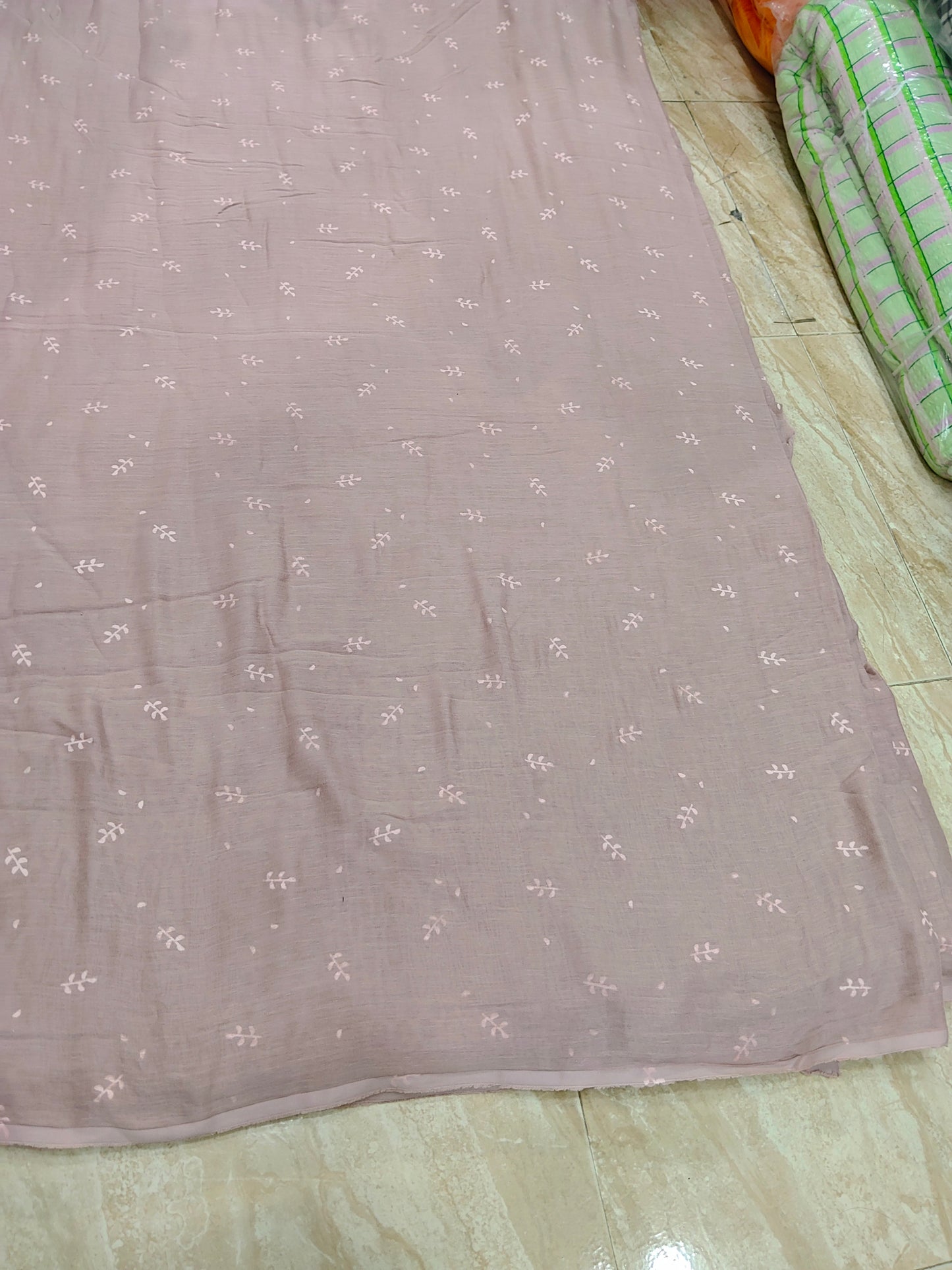 Buy Cotton Muslin Double Cloth Buti Leaf Print Fabric