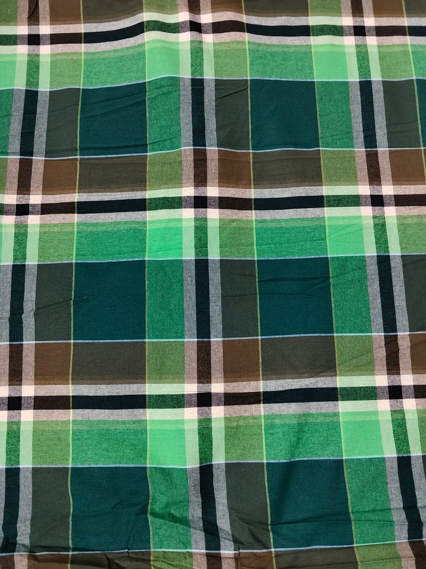 Buy Cotton Yarn Dyed Green Tartan Plaid Check Fabric