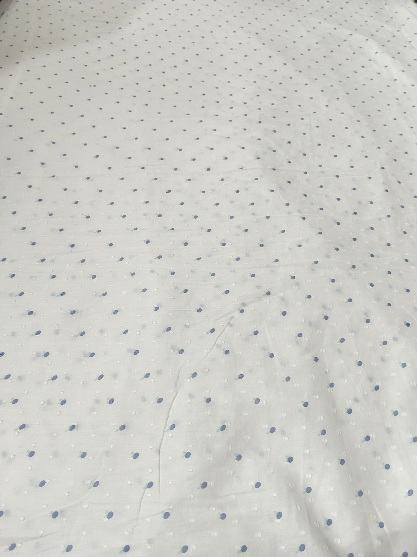 Buy Cotton Voile Dobby Swiss Dot Micro Motif Print Fabric