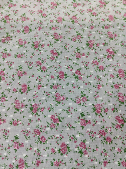 Buy Cotton Voile Dobby Swiss Dot Buta Pink Floral Fabric Print