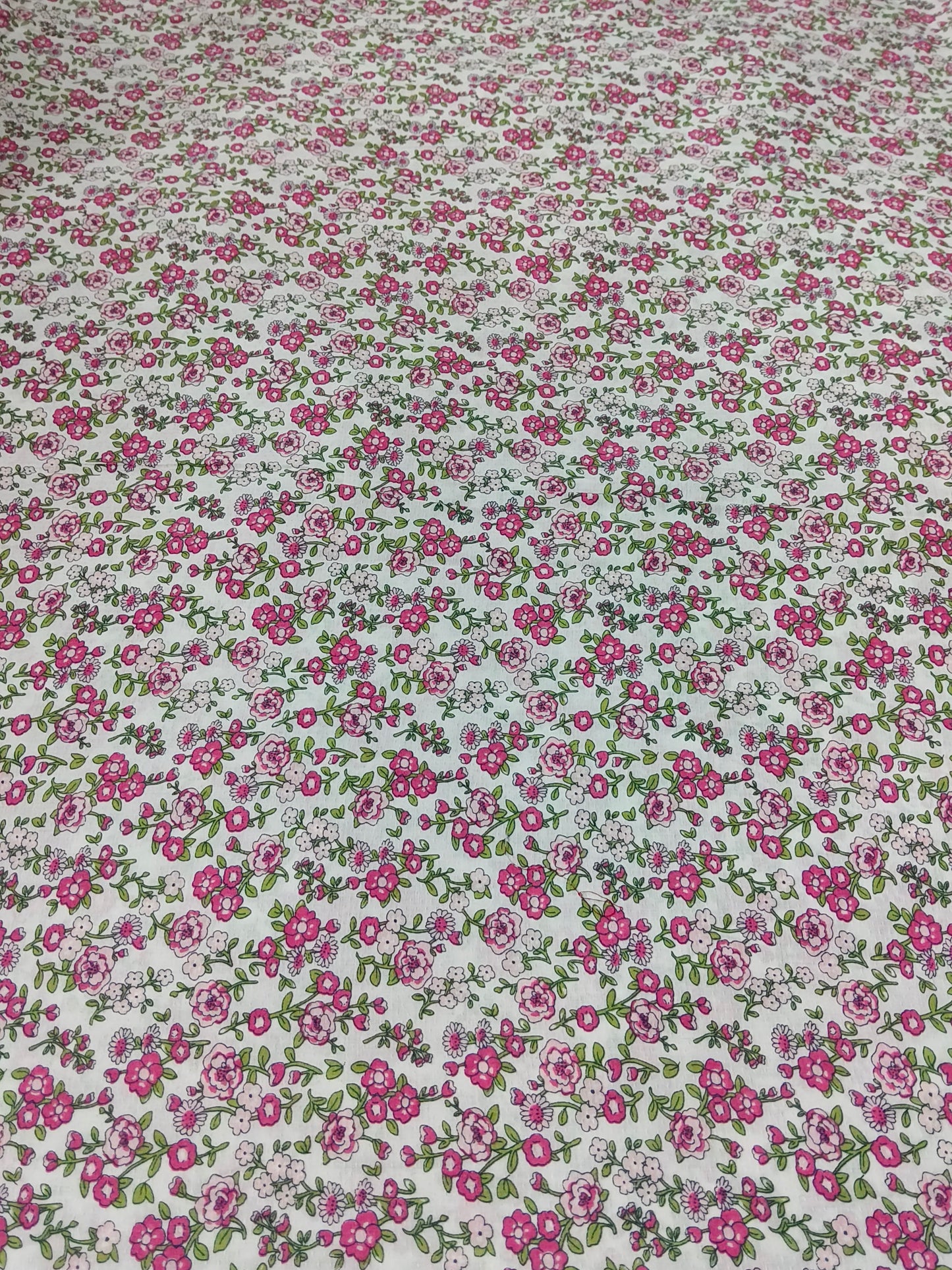 Buy Cotton Cambric Dobby Pink Floral Print Fabric