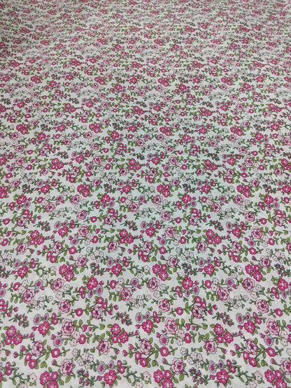 Buy Cotton Cambric Dobby Pink Floral Print Fabric