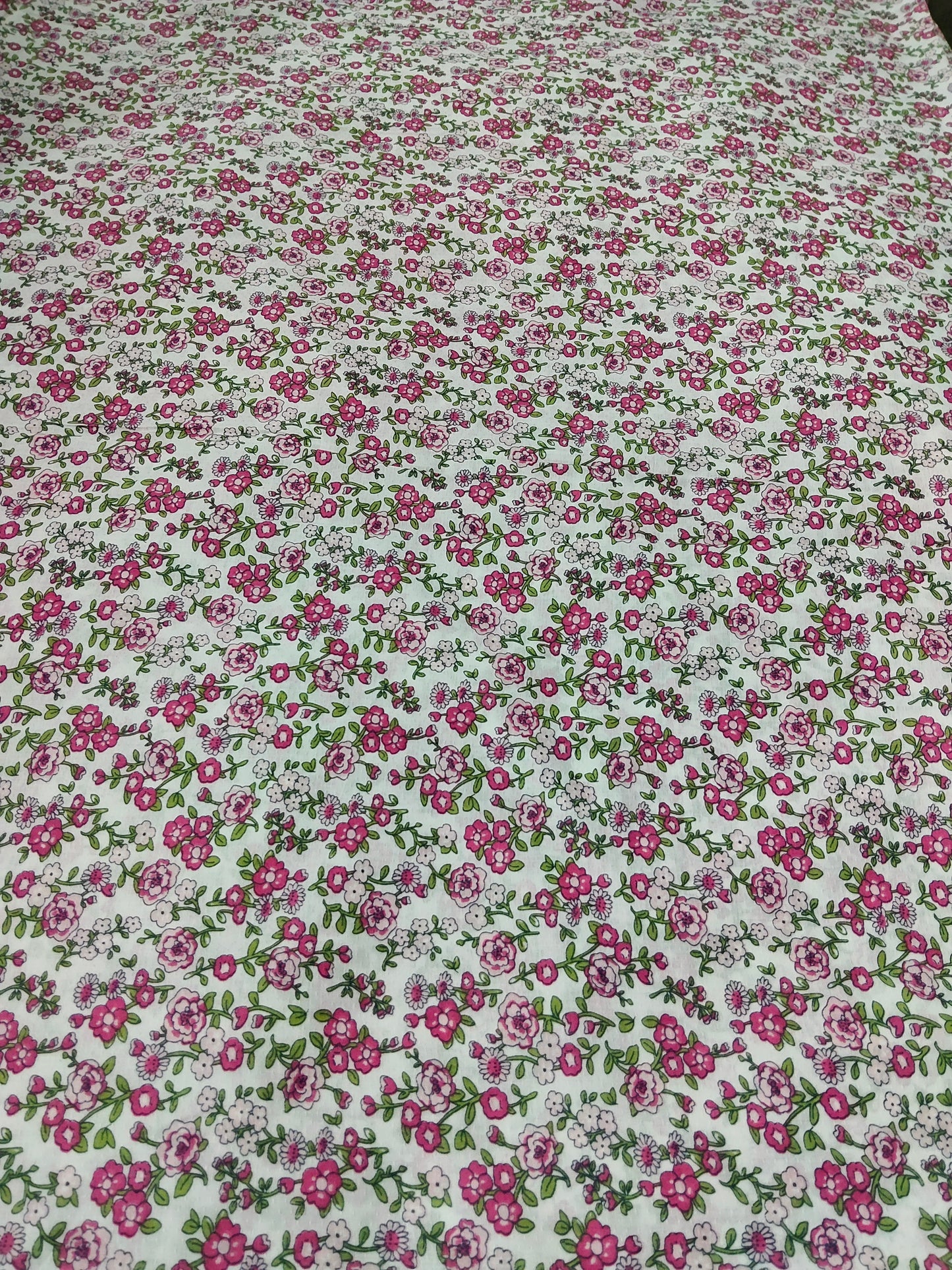 Buy Cotton Cambric Dobby Pink Floral Print Fabric