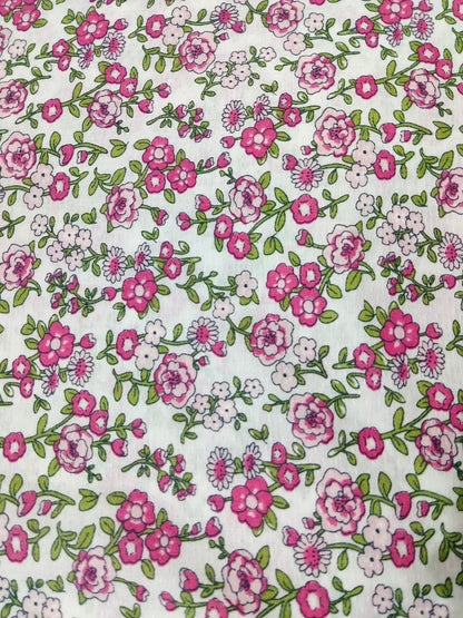 Buy Cotton Cambric Dobby Pink Floral Print Fabric