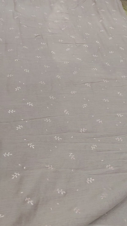 Buy Cotton Muslin Double Cloth Buti Leaf Print Fabric
