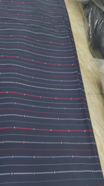 Buy Cotton Poplin Multicolour Pinstripe Print Fabric
