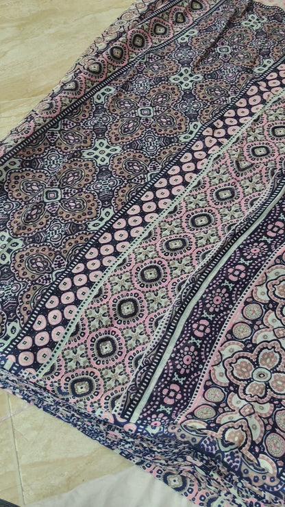 Buy Georgette Ajrakh Print Fabric