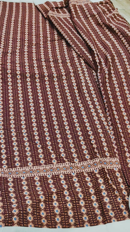 Buy Cotton Poplin Ajrakh Style Print Fabric