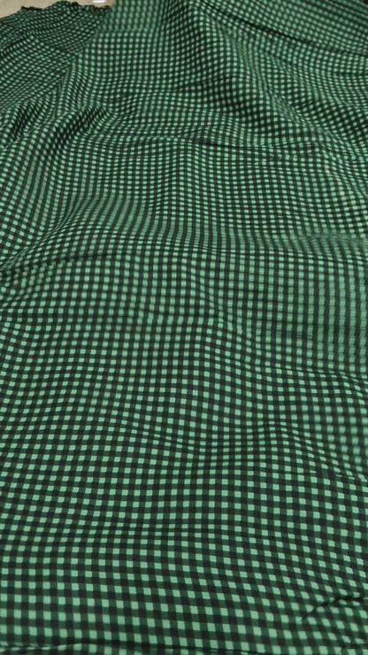 Buy Rayon Green Check Print
