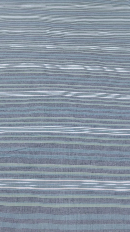 Buy Cotton Poplin Multicolour Stripe Fabric