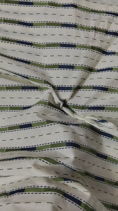 Buy Cotton Stripe Print Fabric