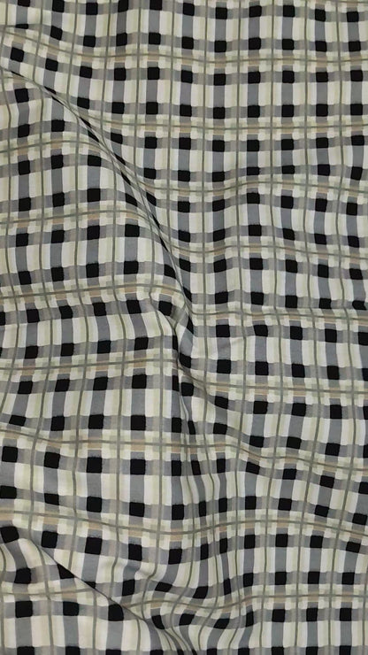 Buy Cotton Poplin Check Print Fabric