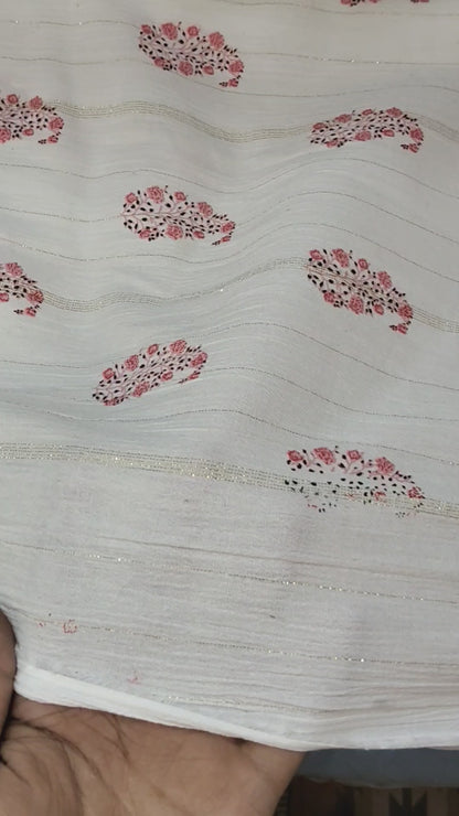 Buy Rayon Crape Lurex Print