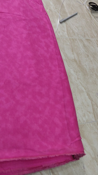 Buy Viscose Linen Pink Cloud Design Print Fabric
