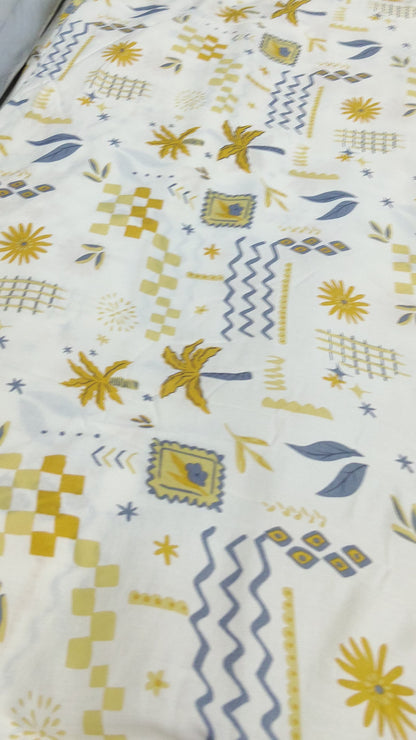 Buy Viscose Linen Blend Abstract Print Fabric