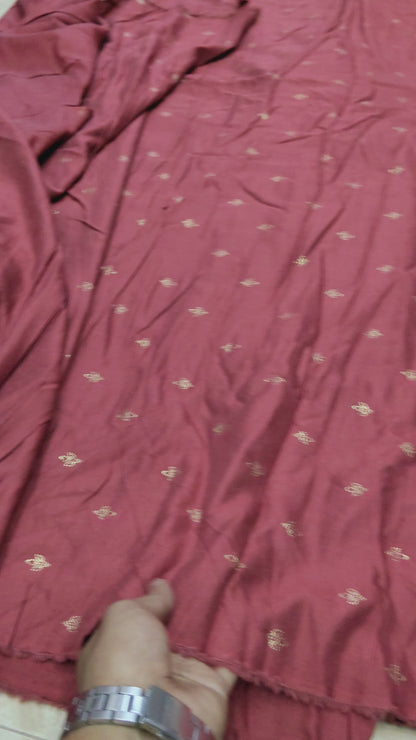 Buy Rayon Flex Butti Flower Motif Maroon Print Fabric