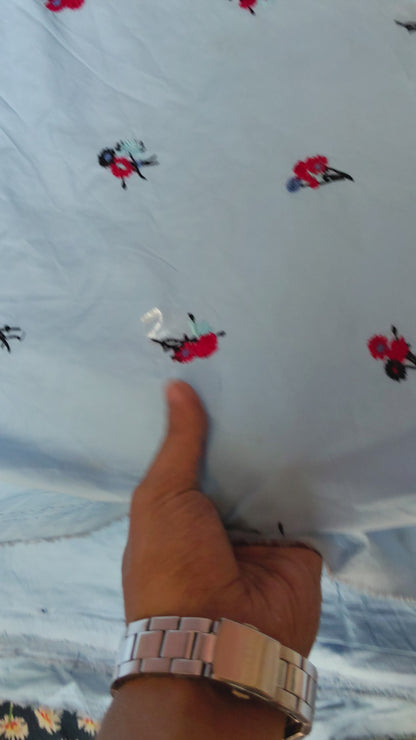 Buy Cotton Poplin Embroidery Fabric