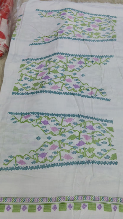Buy Rayon Traditional Bodo Dokhona Print Fabric