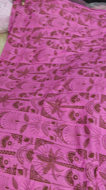 Buy Cotton Poplin Pink Izzy Palm Print Fabric