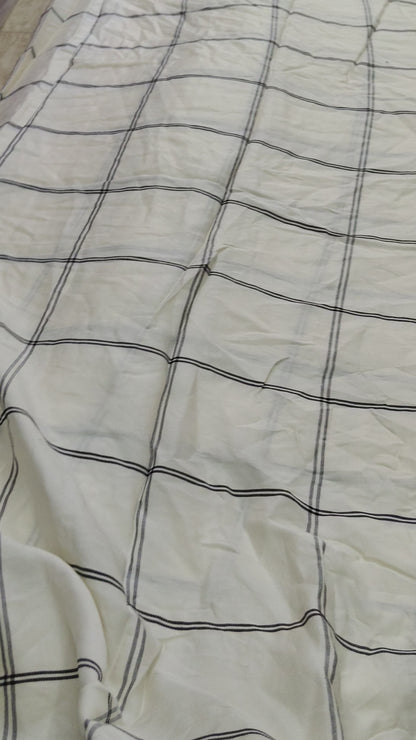 Buy Viscose Twill Windowpane Check Grid Print Fabric