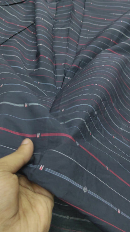 Buy Cotton Poplin Multicolour Pinstripe Print Fabric