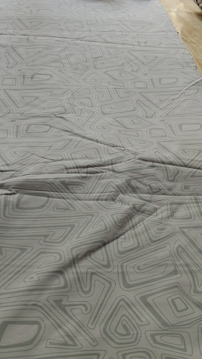 Buy Cotton Poplin Abstract Geometric Maze Print Fabric