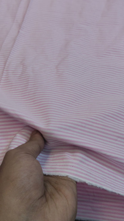 Buy Cotton Yarn Dyed Poplin Pink Stripe Fabric