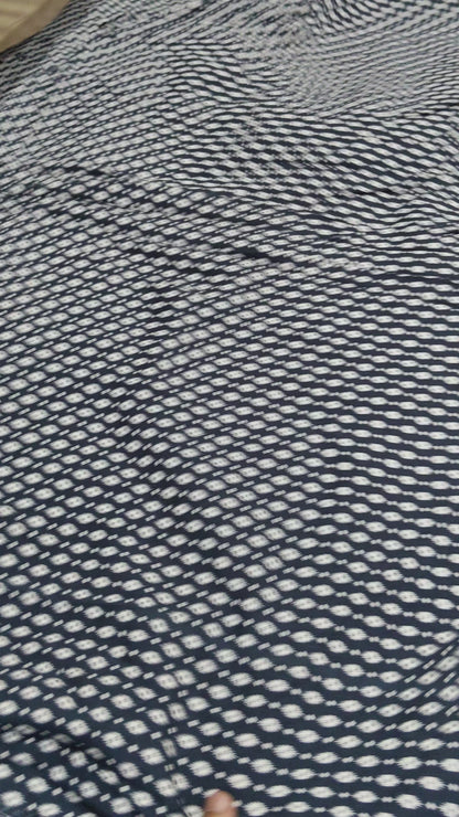Buy Rayon Indigo Blue Ikkat Print Fabric