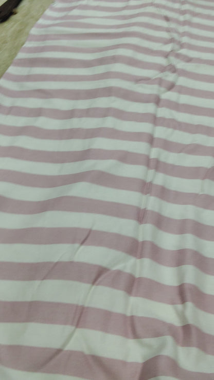 Buy Viscose Linen Pink Stripe Print Fabric