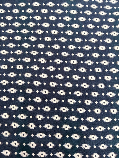 Buy Rayon Indigo Blue Ikkat Print Fabric