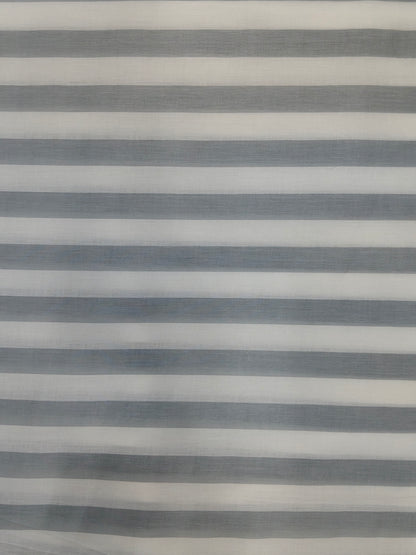Cotton Cambric Grey Stripe Print Fabric