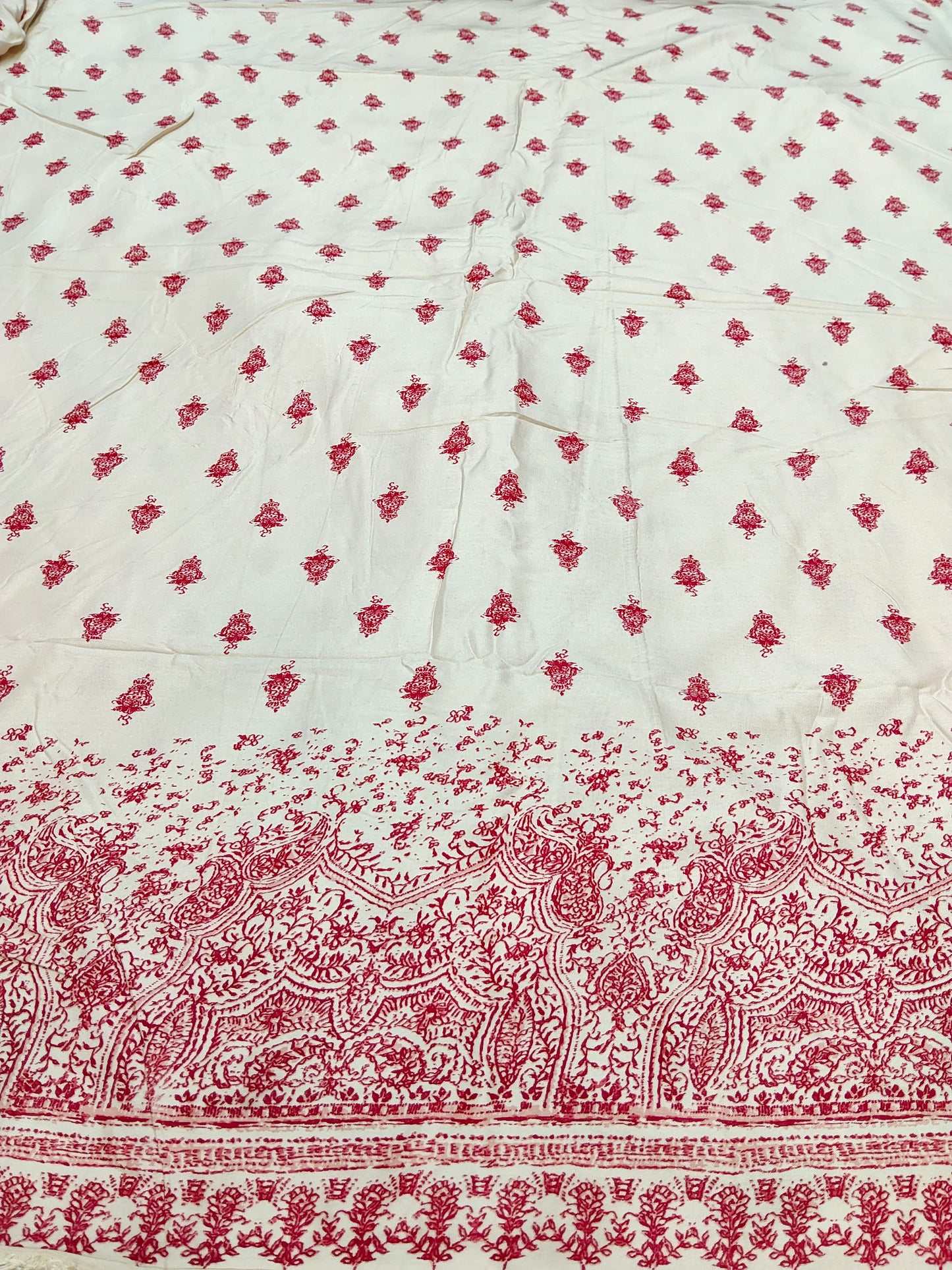 Buy Rayon Butti Border Print Fabric