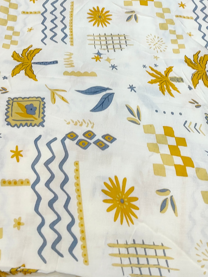 Buy Viscose Linen Blend Abstract Print Fabric