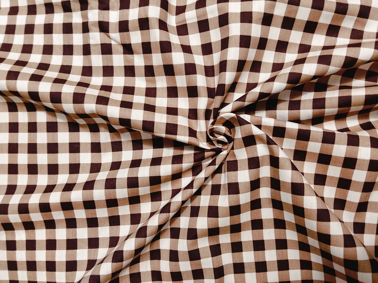 Buy Cotton Poplin Check Print Fabric
