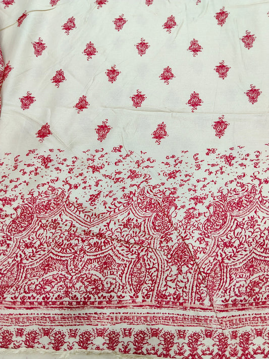 Buy Rayon Butti Border Print Fabric