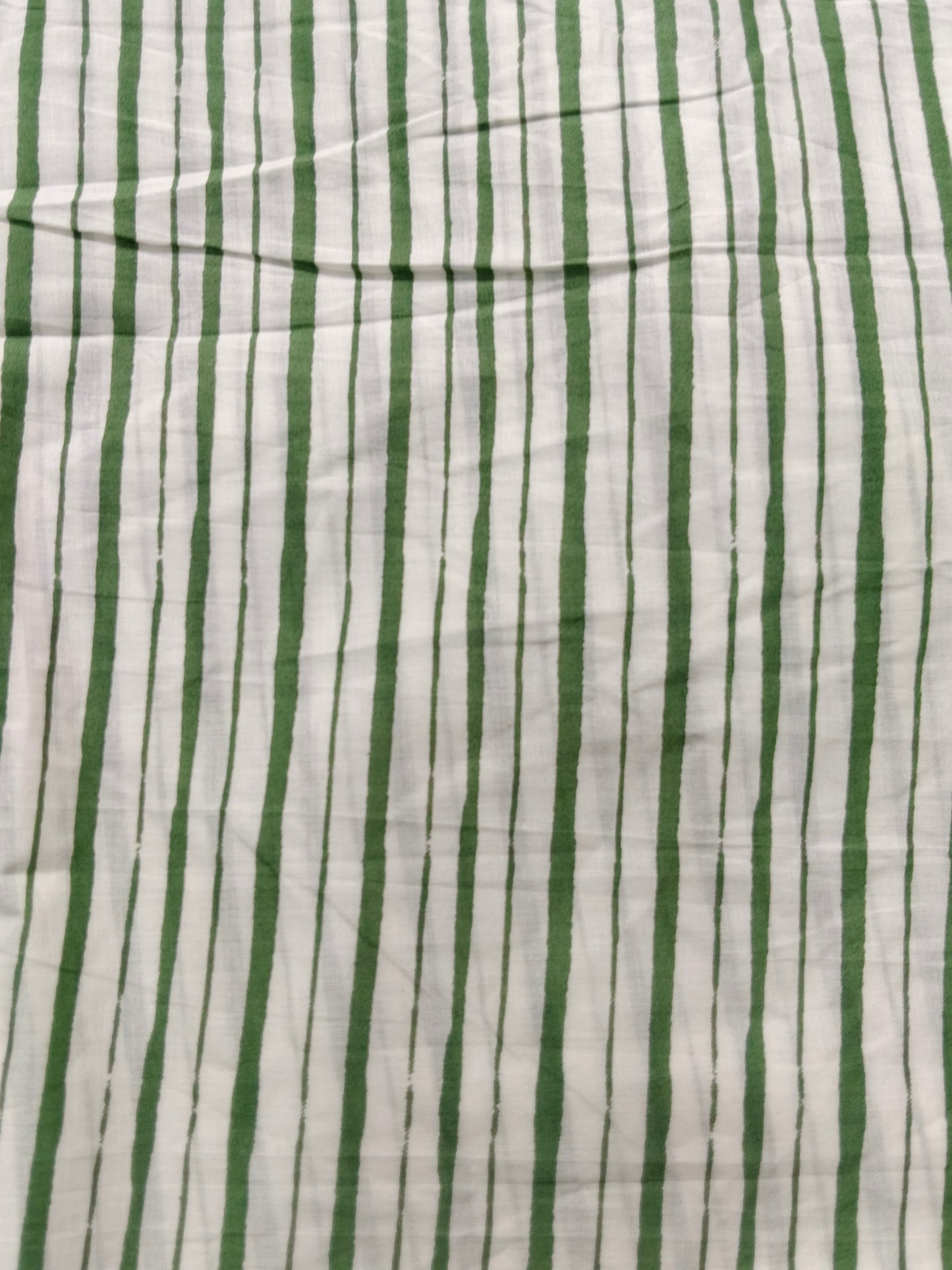 Buy Cotton Cambric Green Stripe Print Fabric