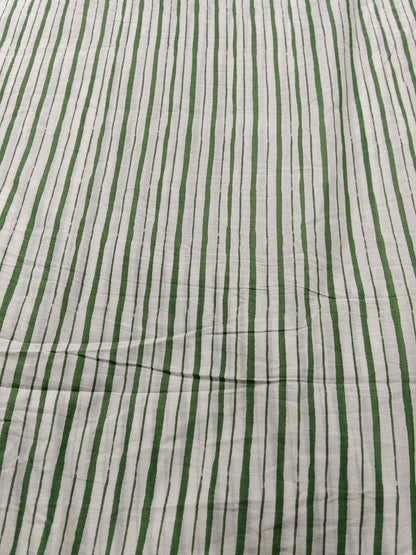 Buy Cotton Cambric Green Stripe Print Fabric