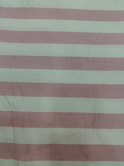Buy Viscose Linen Pink Stripe Print Fabric