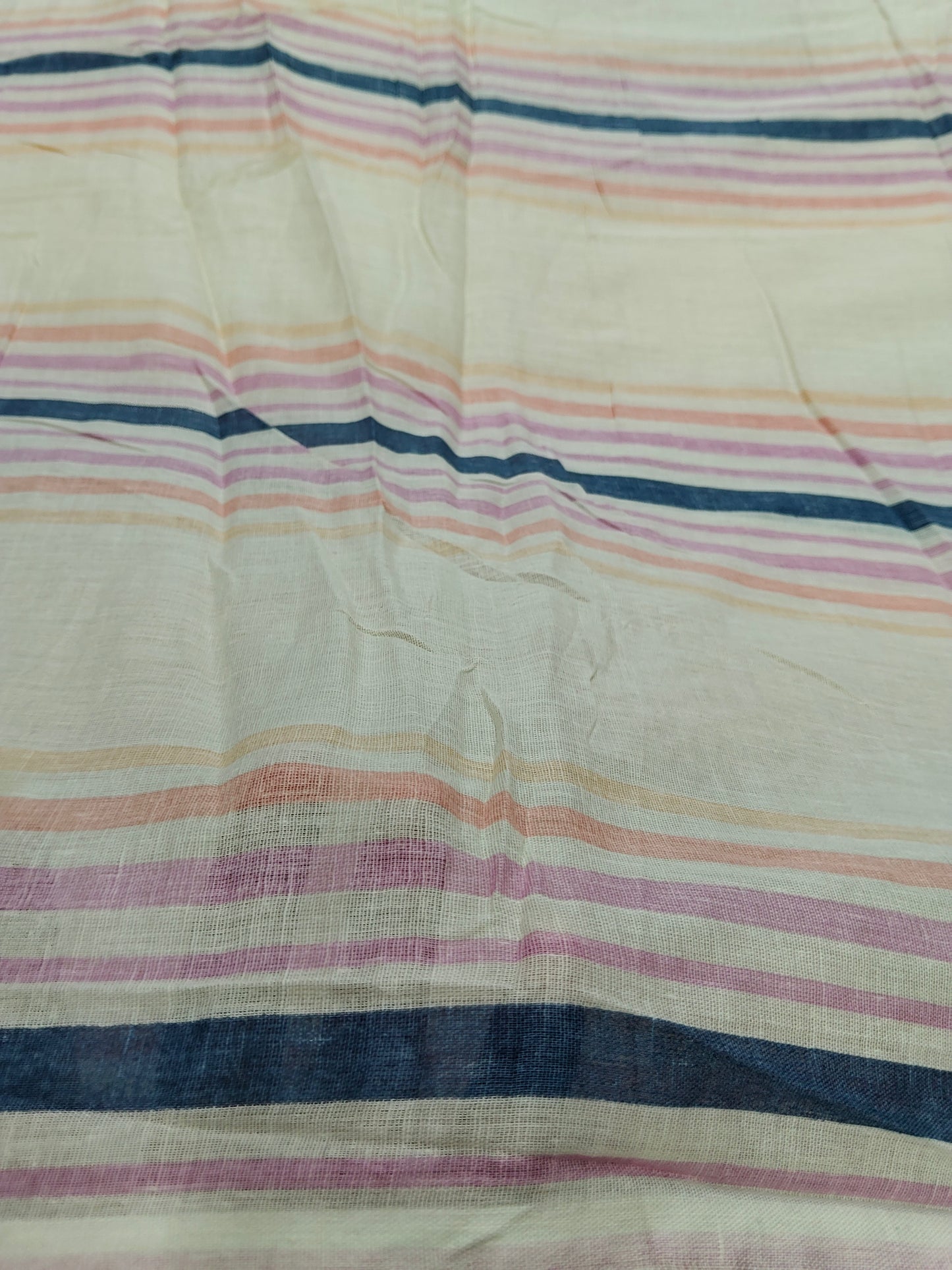 Buy Cotton Dobby Multicolour Stripe Print Fabric