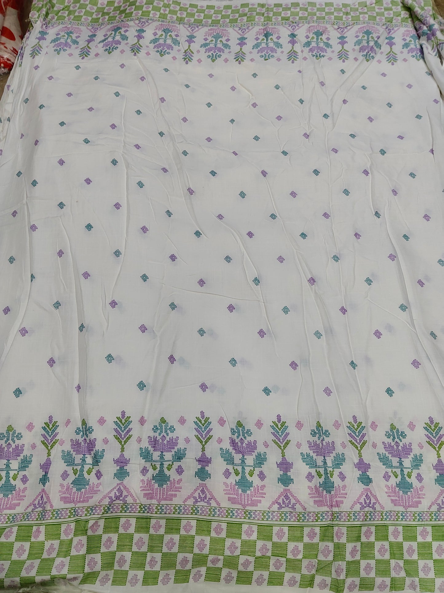 Buy Rayon Daman Border Floral Design Print Fabric