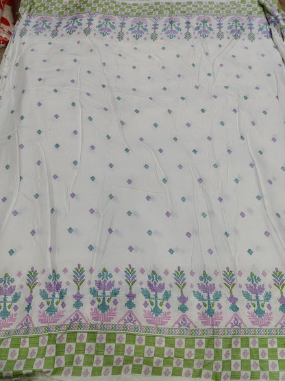 Buy Rayon Daman Border Floral Design Print Fabric