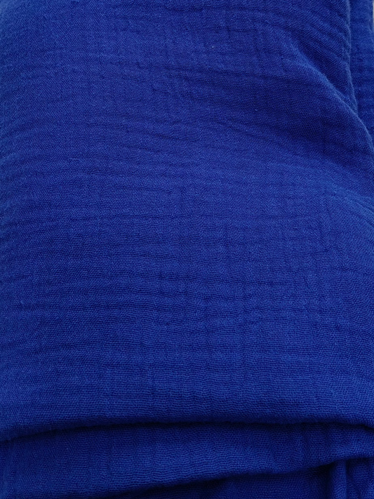 Buy Cotton Muslin Double Cloth Navy Colour Plain Fabric