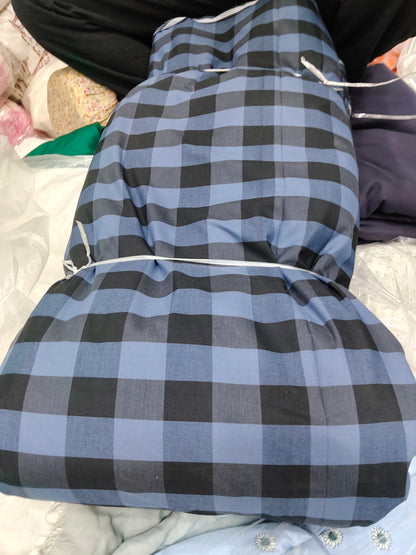 Buy Cotton Blue Black Check Fabric