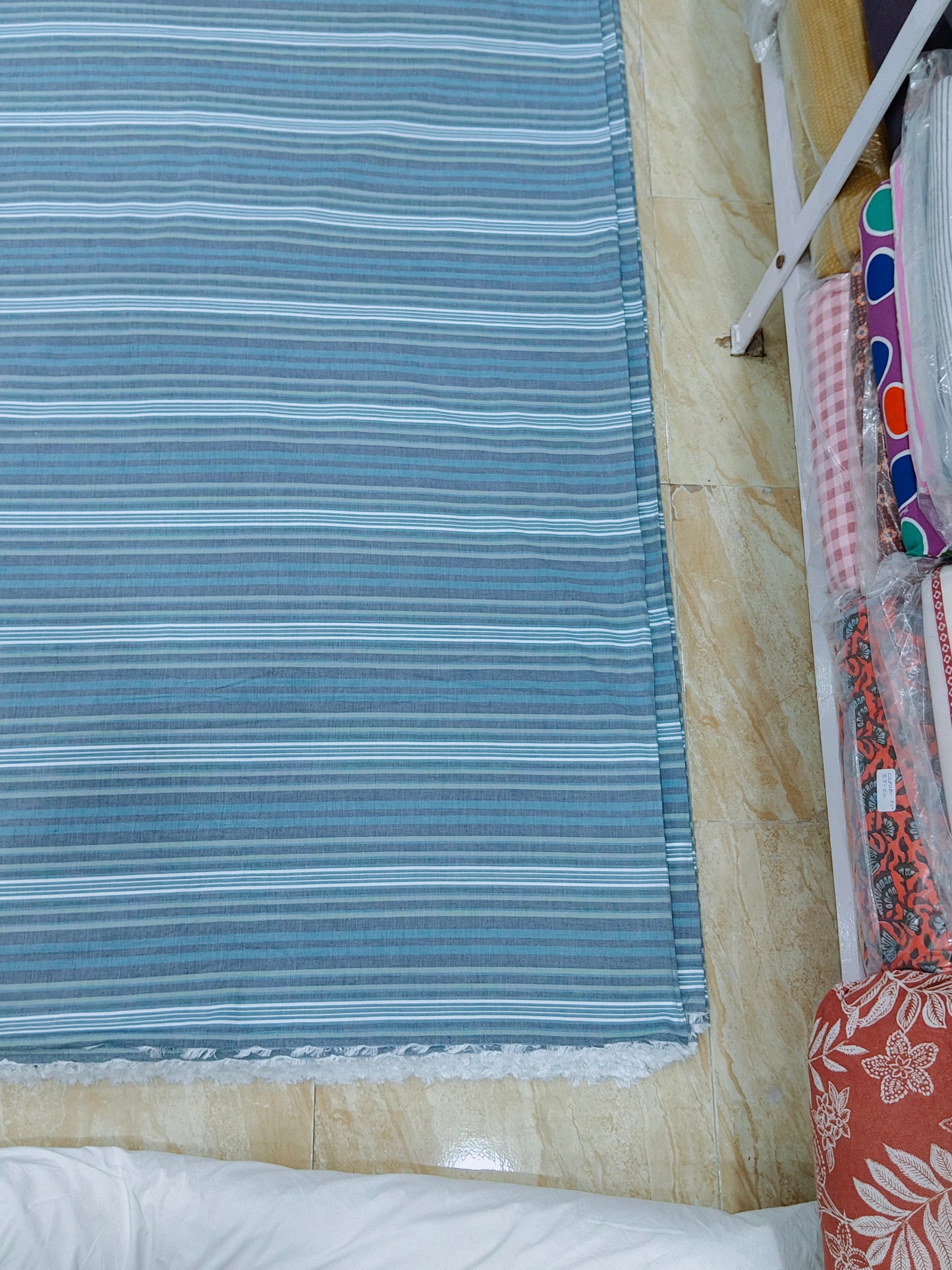 Buy Cotton Poplin Multicolour Stripe Fabric